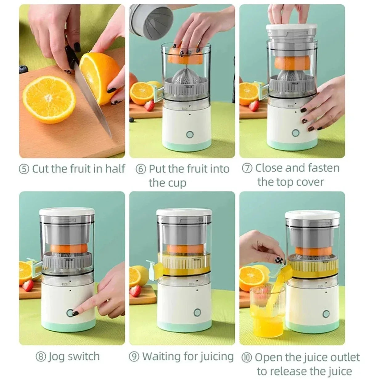 Exprimidor eléctrico de jugo inalámbrico